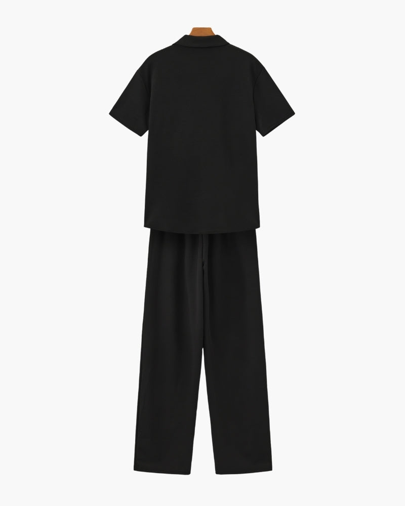Baumwoll-Polo & Hosen-Set