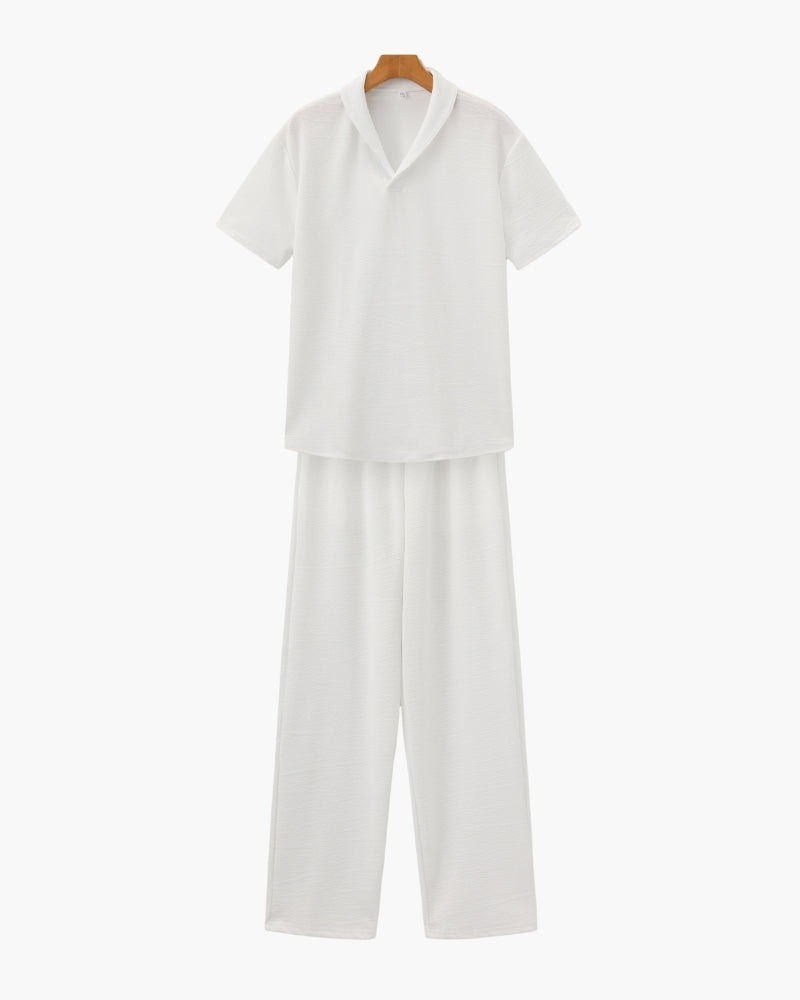 Baumwoll-Polo & Hosen-Set